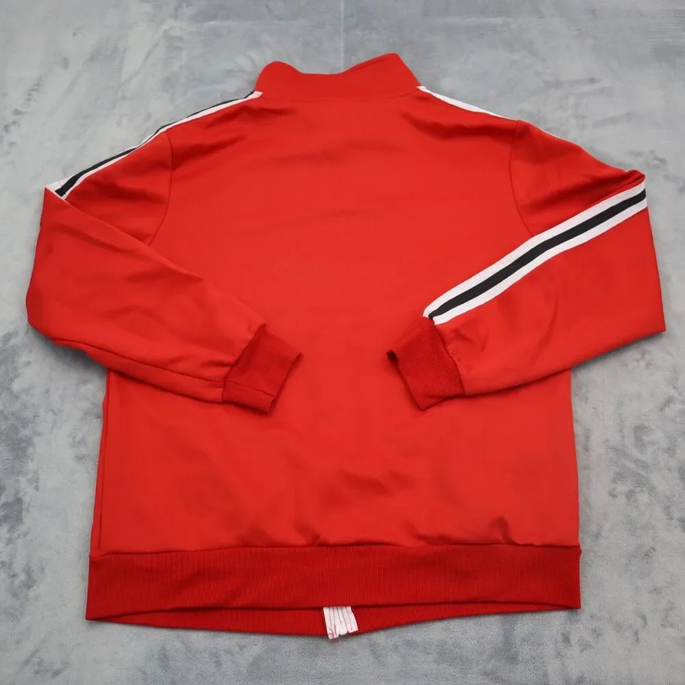 Casual Jacket Mens 3XL Red Long Sleeve High Neck Full Zip Banded Cuffs Outwear